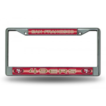 San Francisco 49ers Glitter Chrome License Plate Frame 